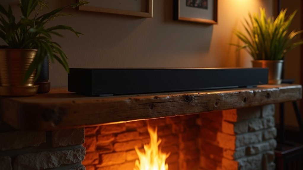soundbar overheating fireplace mantel