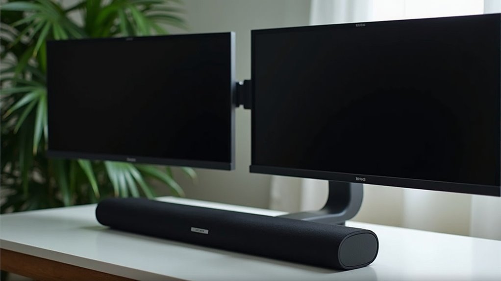 soundbar placement under monitors