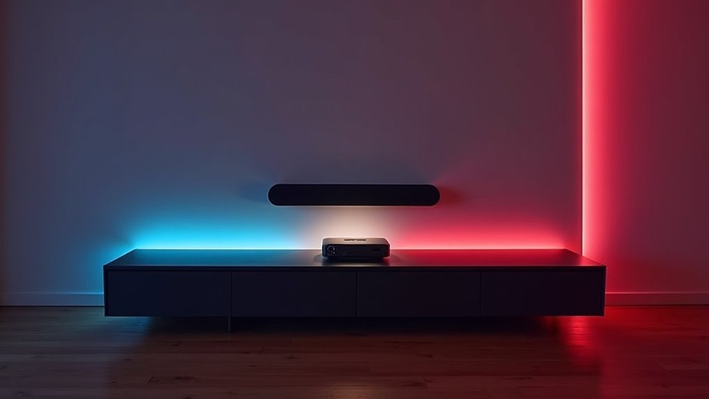 soundbar positioning with projector