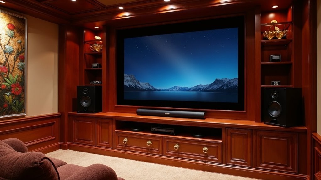 tv lift cabinets with soundbar